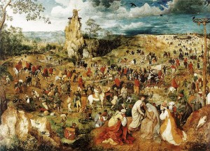 Camino del calvario de Brueghel