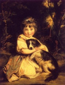 Retrato de miss Bowles y su perro