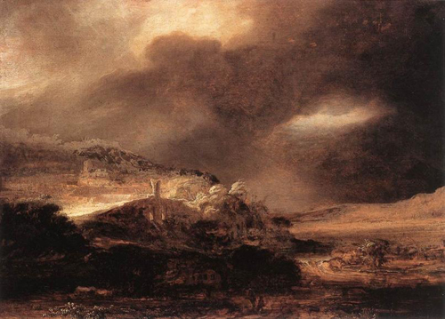 Paisaje tempestuoso de Rembrandt