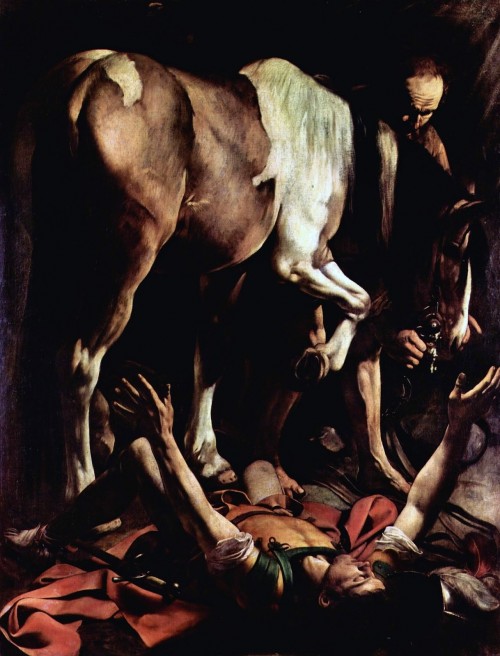 La Conversión de San Pablo sur la route de Damas (1600.1601) oleo sobre lienzo 230x175) Santa María del Popolo, Roma