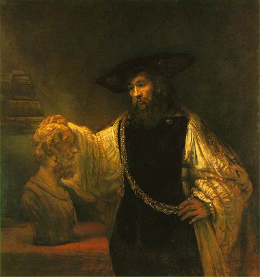 380px-Aristóteles_contemplando_el_busto_de_Homero_(1653)