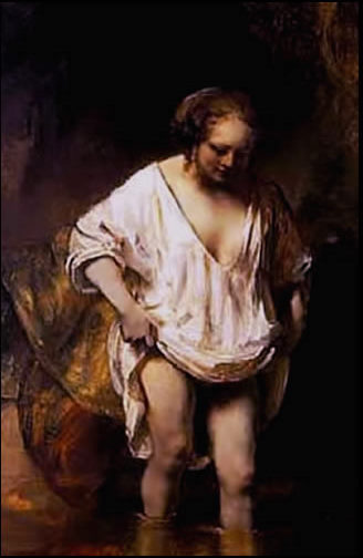 Mujer en el baño de Rembrandt