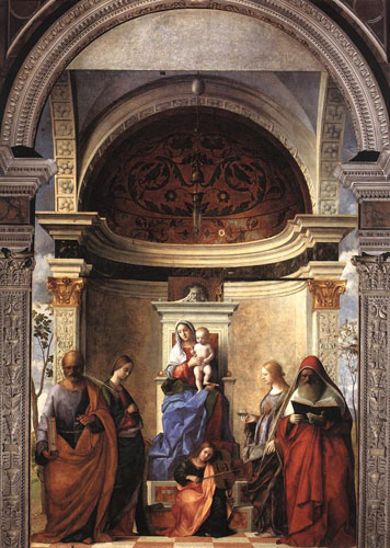 La Virgen con algunos santos de Bellini