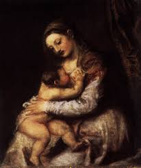 Virgen amamantando al Niño Jesús de Tiziano