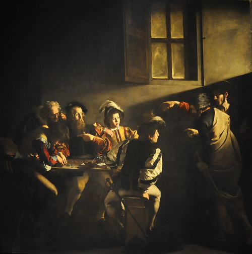 800px-Caravaggio_(1571-1610)_-_De_roeping_van_Matteüs_(1599-1600)_-_Rome_San_Luigi_dei_Francesi_10-01-2011_12-07-56