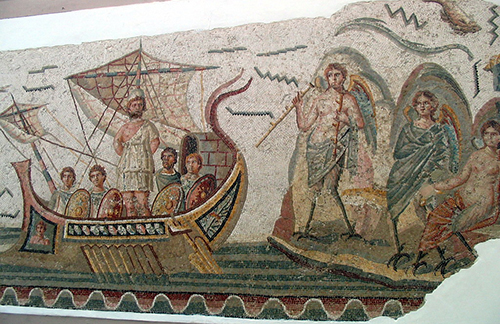 Mosaico de Odiseo y las Sirenas