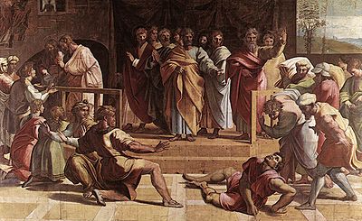 400px-V&A_-_Raphael,_The_Death_of_Ananias_(1515)
