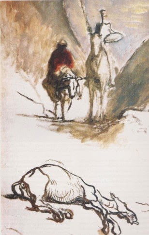 Don Quijote y la mula muerta de Daumier