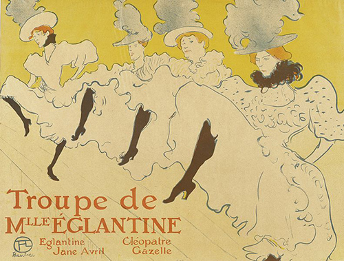 Cartel definitivo para La Troupe de Mademoiselle Eglantine de Toulouse Lautrec