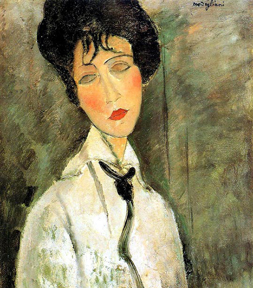 Mujer con corbata negra de Modigliani