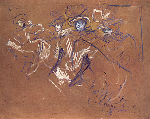 Boceto de Toulouse Lautrec para el cartel de La Troupe de Eglantine